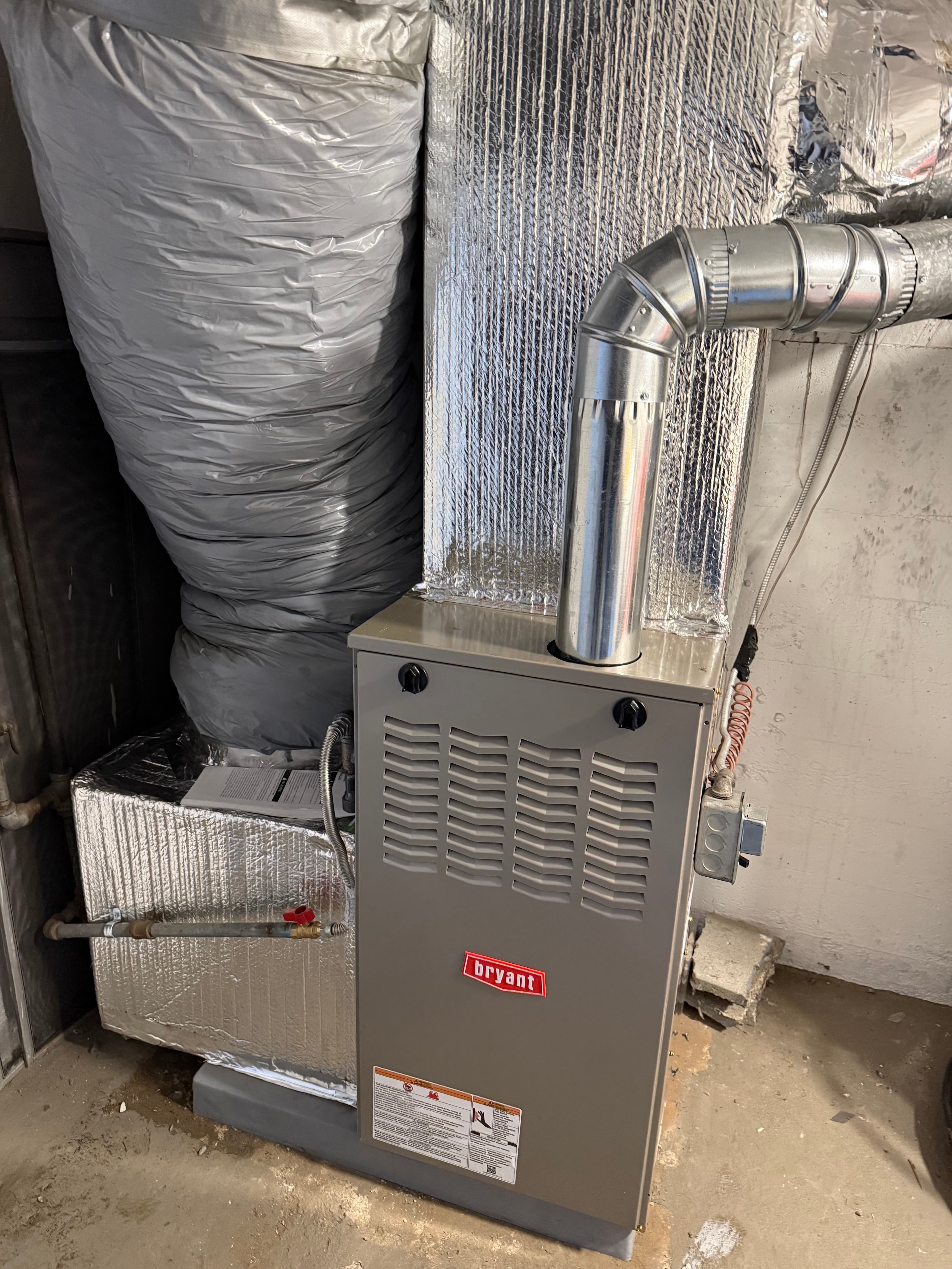 Bryant gas furnace in garage